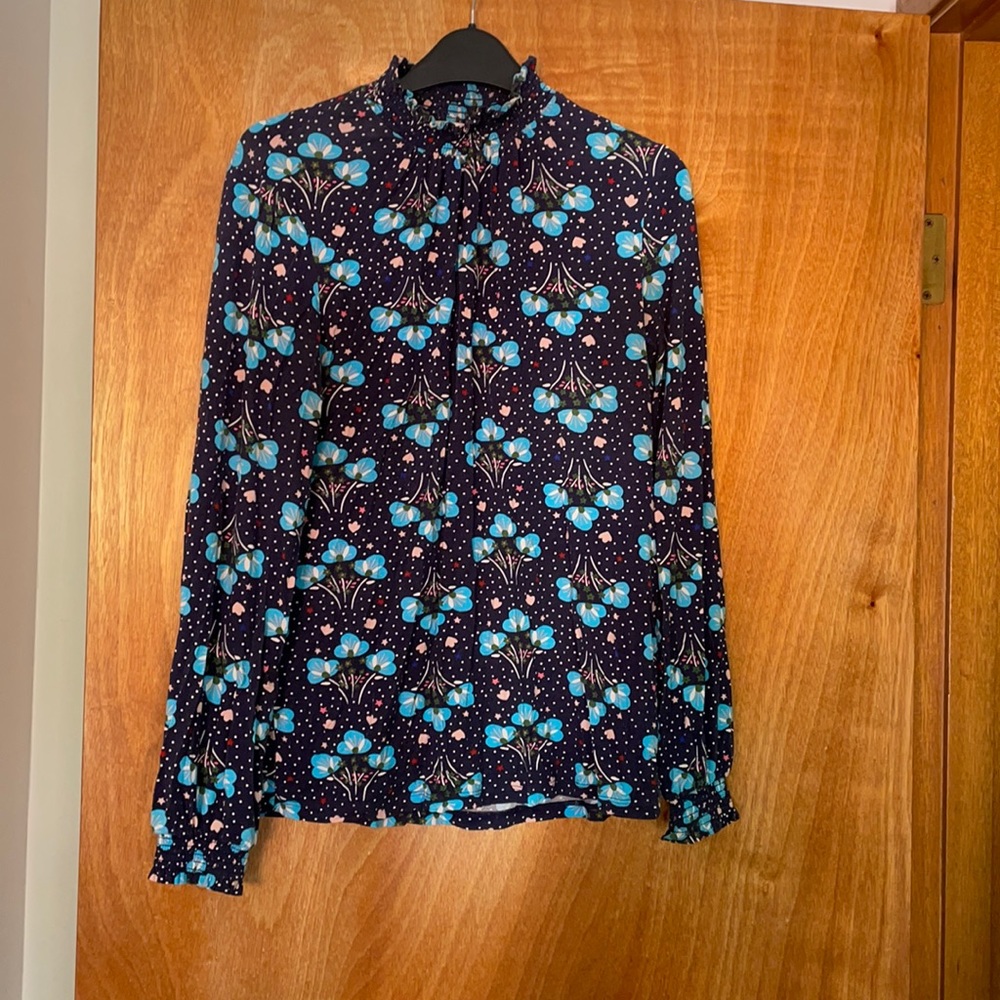 Navy print shirt, Biden size 6